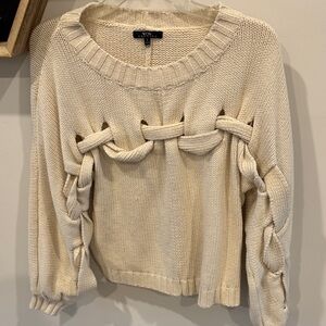 Cream Sweater with Braided Detail